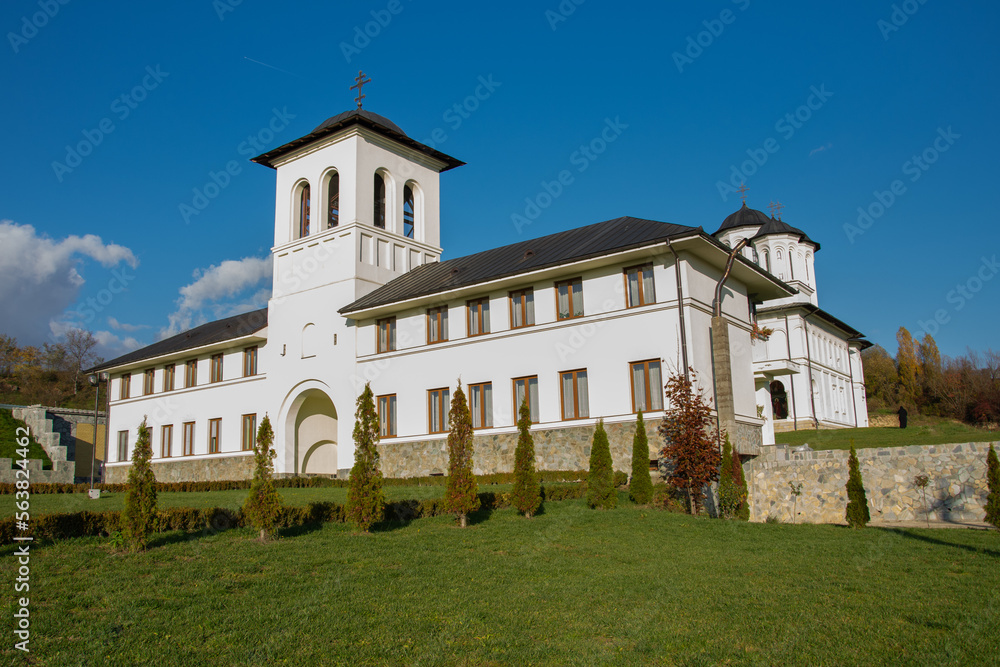 Orthodox monastery of nuns from Salva, Built in 1994,Bistrița.Romania Image of October 2022