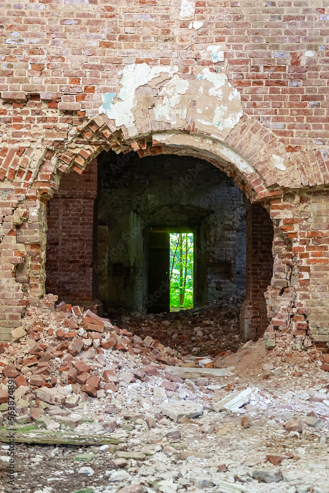 Fototapeta premium interior, ruins of an abandoned Orthodox church