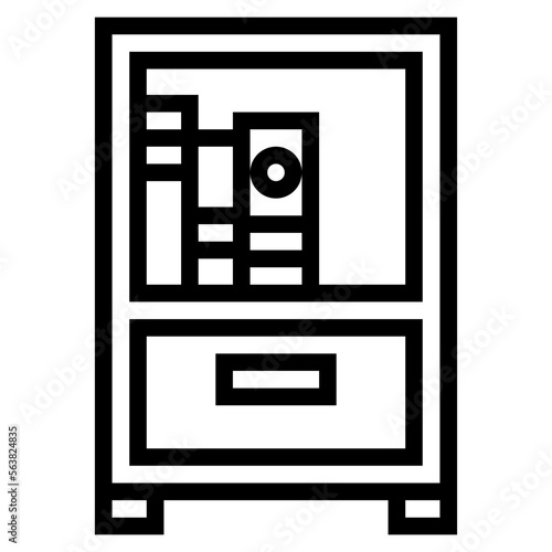 bedside table line icon style
