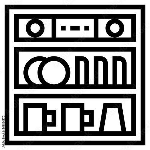 dishwasher line icon style