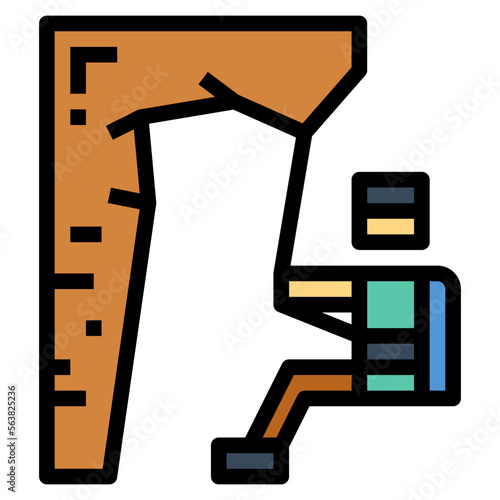 Abseiling filled outline icon style
