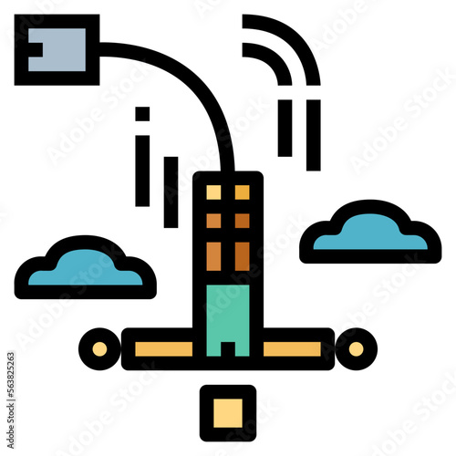 bungee jumping filled outline icon style