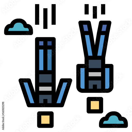 Freeflying filled outline icon style