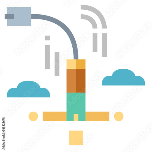 bungee jumping flat icon style