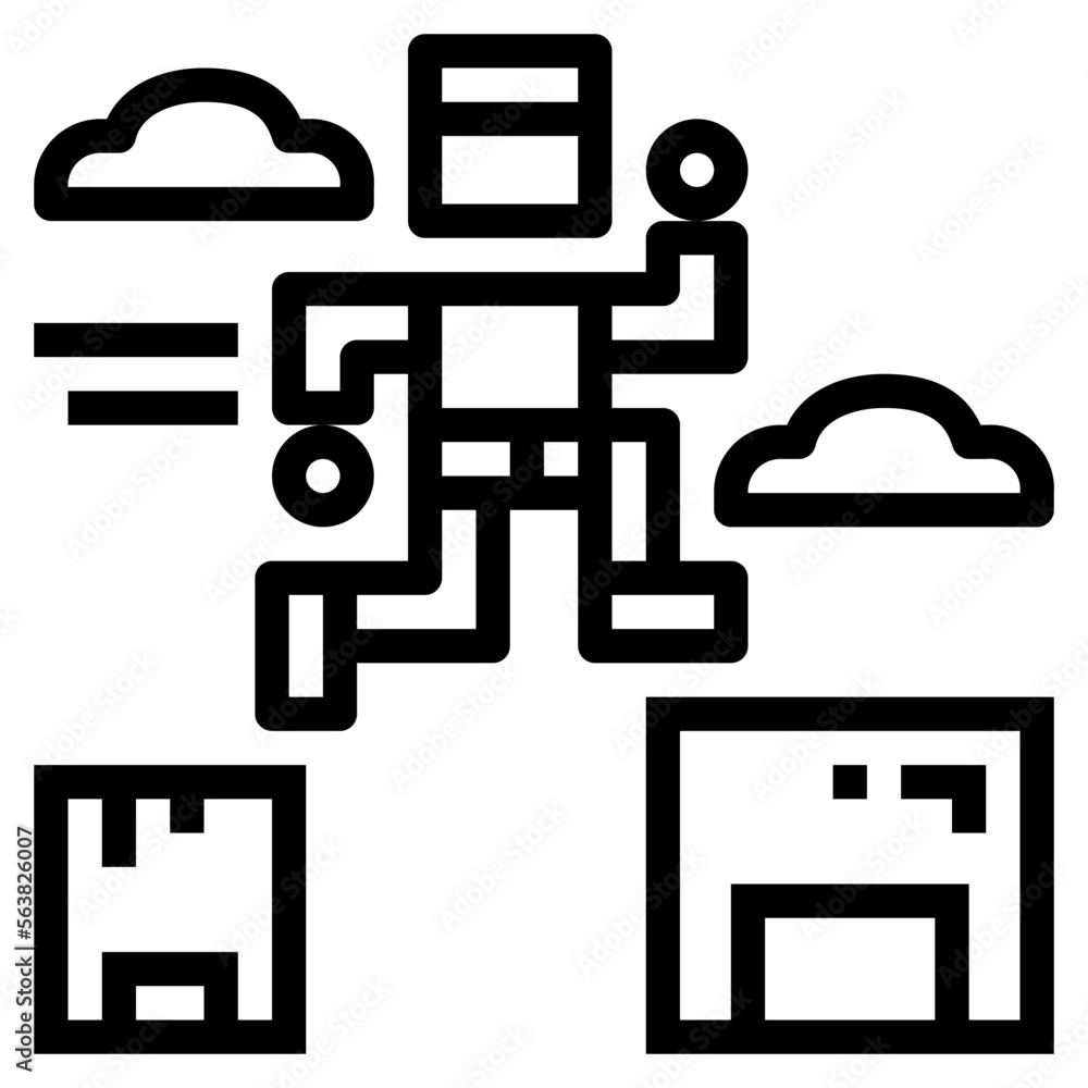 parkour line icon style parkour line icon style