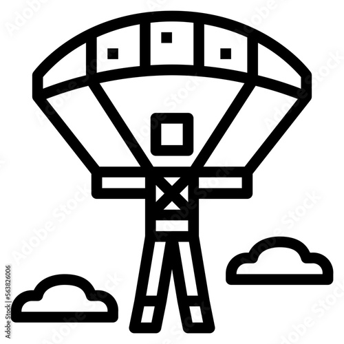 paragliding line icon style