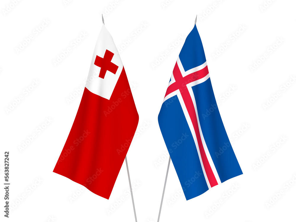 Iceland and Kingdom of Tonga flags