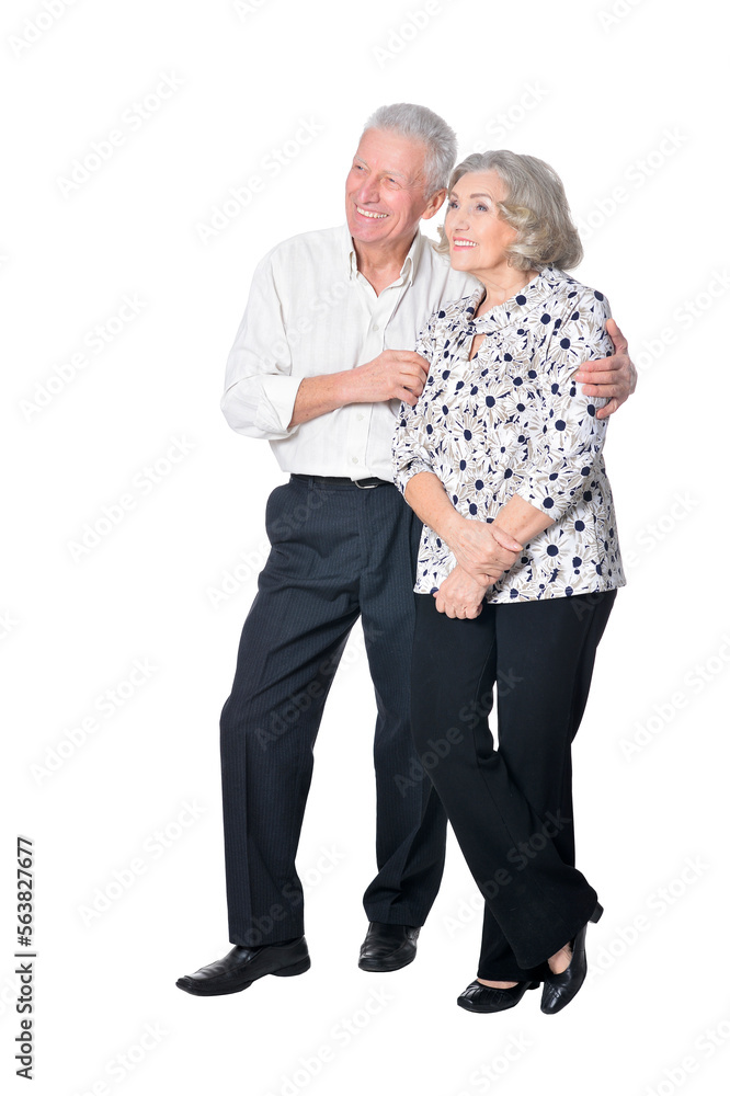 portrait of senior couple looking away isolated portrait of senior couple looking away isolated