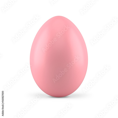 Easter pink egg glossy traditional festive holiday creative decor element 3d icon realistic