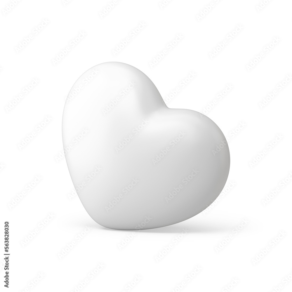 White heart love balloon symbol premium romantic decorative air design 3d icon realistic illustration White heart love balloon symbol premium romantic decorative air design 3d icon realistic illustration