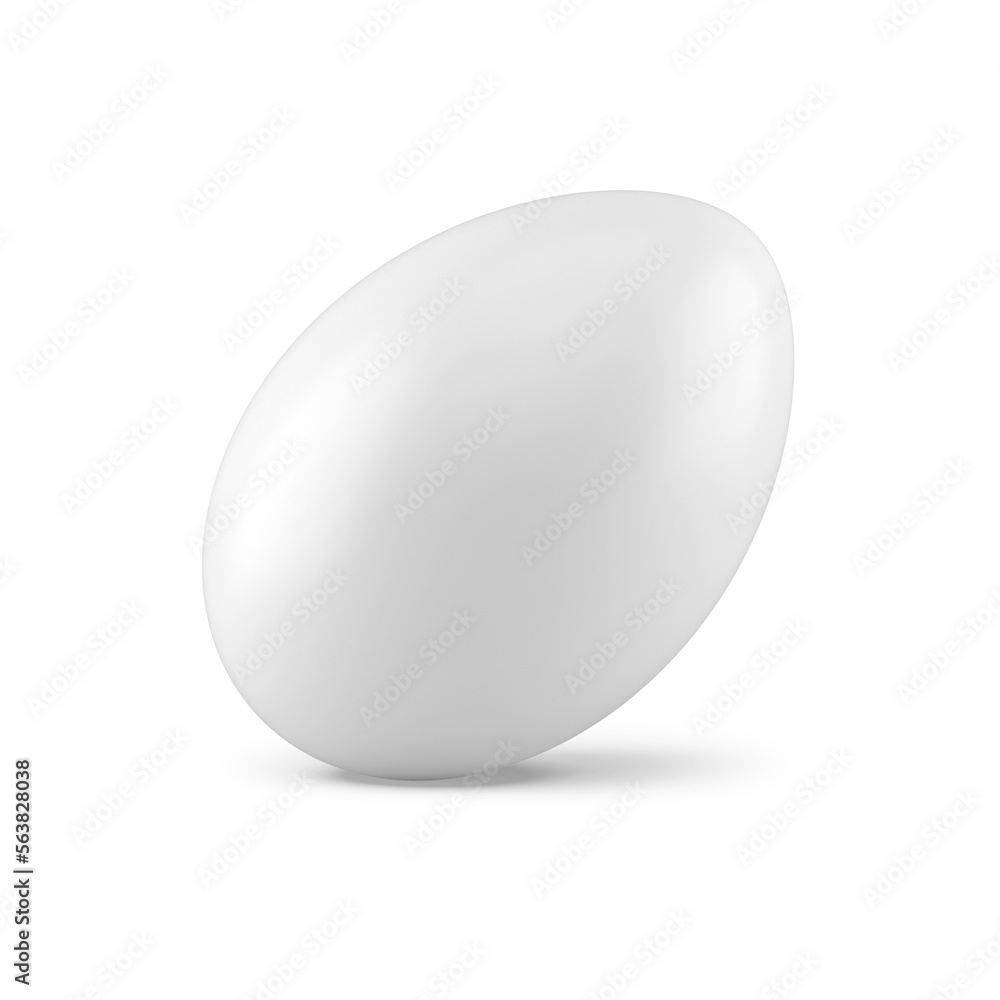 Easter egg white glossy chicken protein product present for holiday celebration 3d icon Easter egg white glossy chicken protein product present for holiday celebration 3d icon