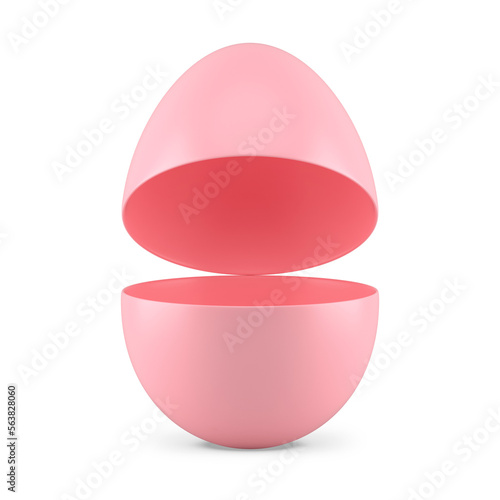 Pink Easter egg open container for present storage decorative design element 3d icon