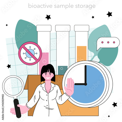 Virologist concept. Scientist studies viruses and bacteria in a laboratory.