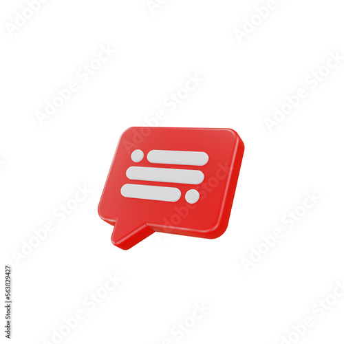 balloon speech bubble chat 3d render