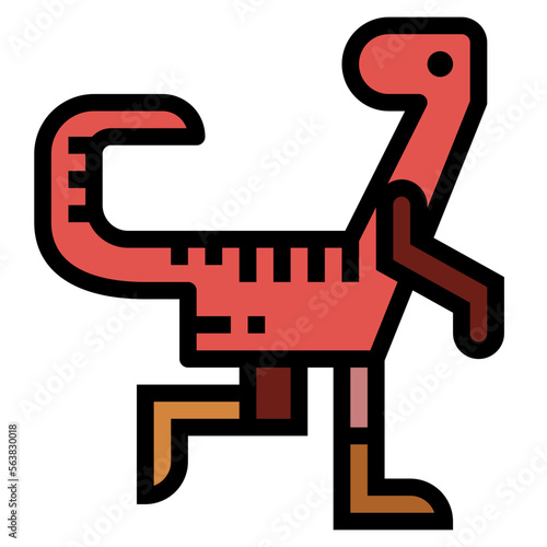 velociraptor filled outline icon style