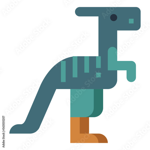 parasaurolophus flat icon style