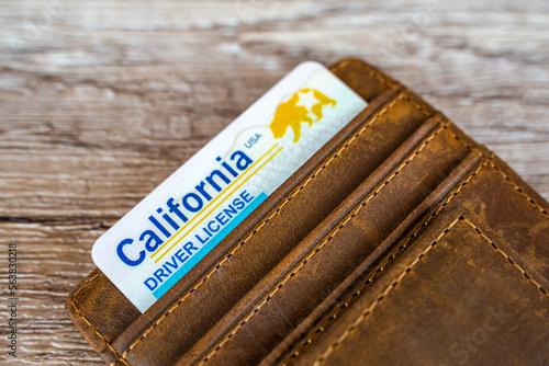 Close-up of California driver's license.  photo