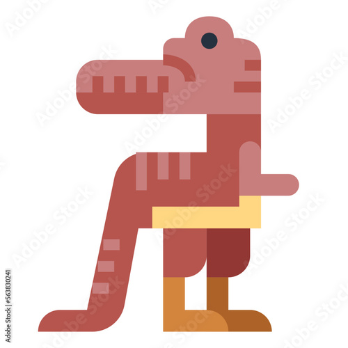 tyrannosaurus rex flat icon style