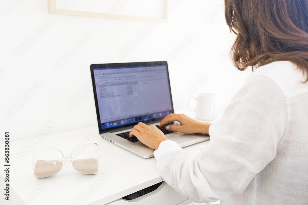 Work Life Balance Person Working on Laptop Home Office Work Life Balance Person Working on Laptop Home Office