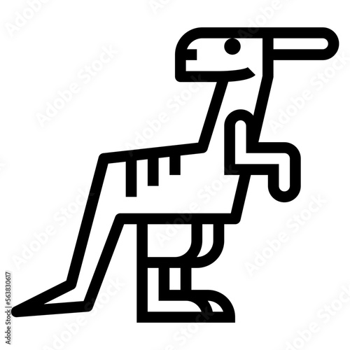 parasaurolophus line icon style