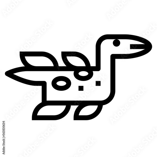 pliosaurus line icon style