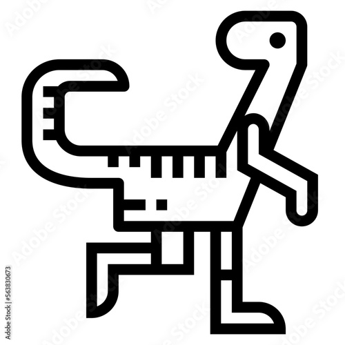 velociraptor line icon style