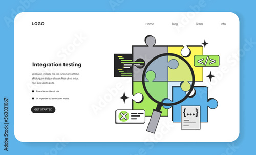 Integration testing level web banner or landing page. Software testing