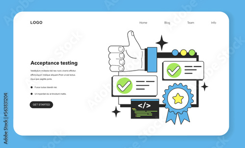 Acceptance testing level web banner or landing page. Software testing