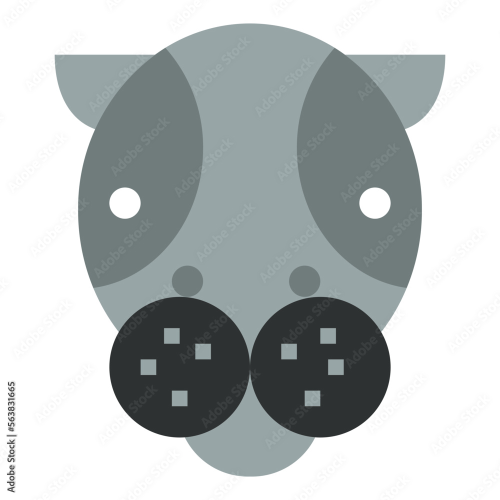 hippopotamus flat icon style