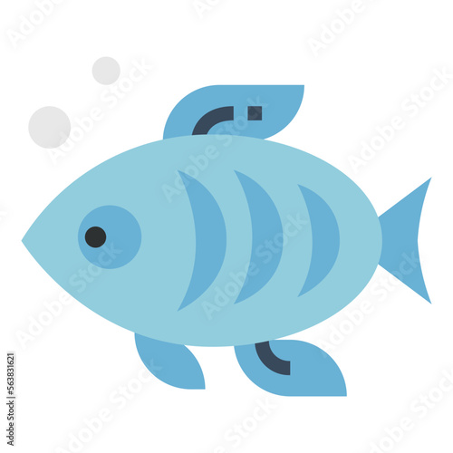 fish flat icon style