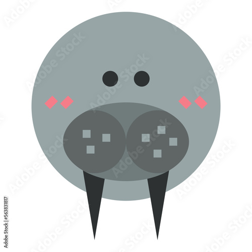walrus flat icon style