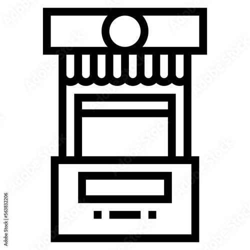 ticket office line icon style