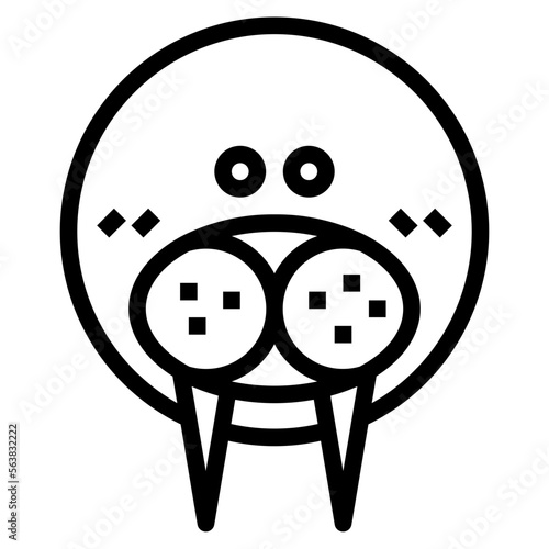 walrus line icon style