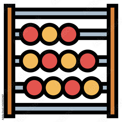 abacus filled outline icon style