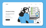 Acceptance testing technique web banner or landing page. Software testing