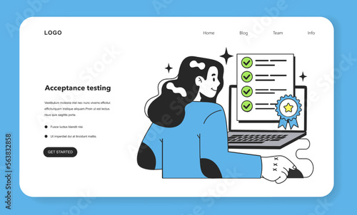 Acceptance testing technique web banner or landing page. Software testing
