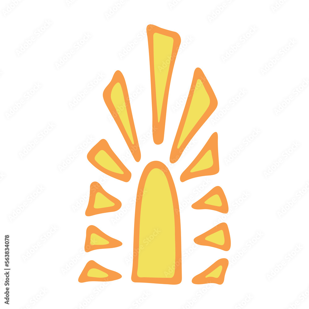 Naklejka premium Hand drawn abstract sun symbol. Summer doodle. Single vector element for design