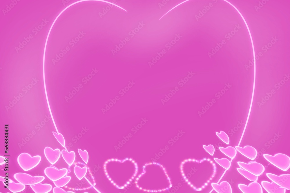 heart on pink background, valentines day background, illustration