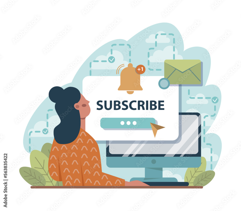 Subscription concept. A reminder for new social media content