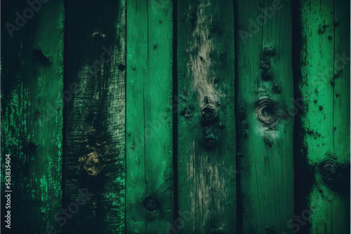 Green old stained wood haunted background wallpaper Generative AI