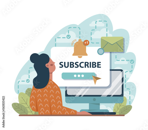 Subscription concept. A reminder for new social media content
