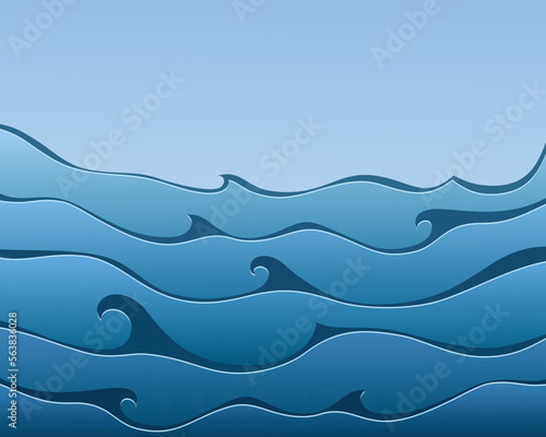 The background with blue sea.