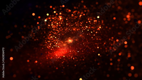 Creation of the universe in space, the birth of planets and galaxies. Star clusters and nebulae in space. Collision of galaxies. 3d render