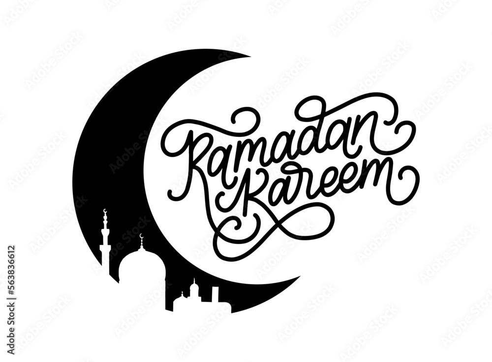 Fototapeta premium Ramadan Kareem lettering in vector for poster etc