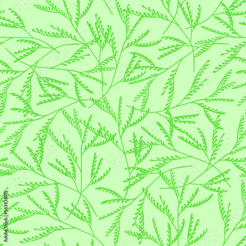 Wallpaper Mural Pattern from hand draw abstract leaves. Nature botanic elements. Vector illustration. Torontodigital.ca