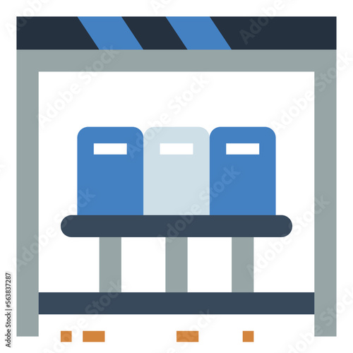 substitute bench flat icon style