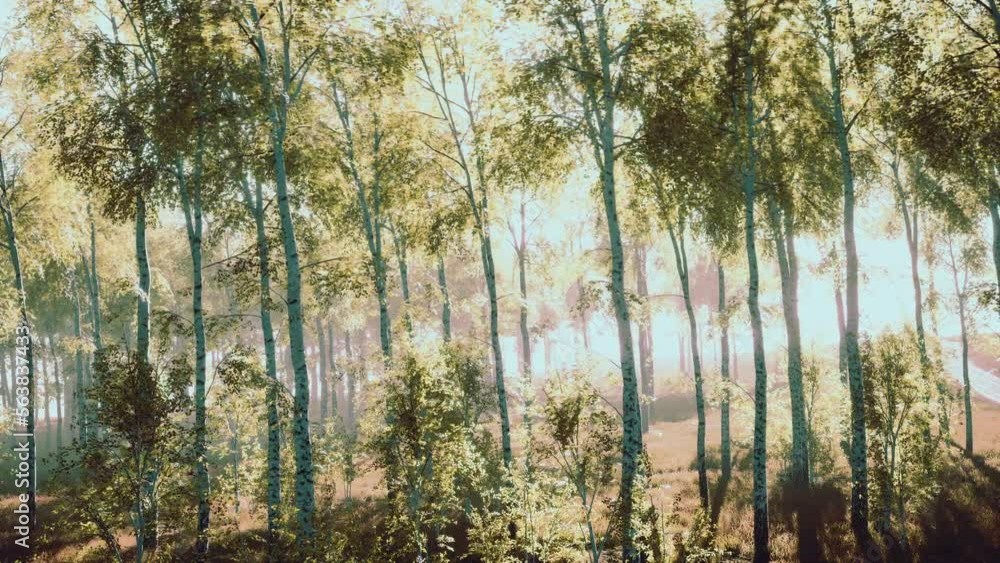 A lane of birch trees on a sunny day A lane of birch trees on a sunny day
