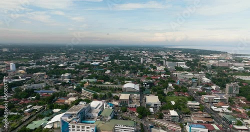 Aerial view of Bacolod is a coastal highly urbanized city in the Western Visayas region. Negros Occidental, Philippines. photo