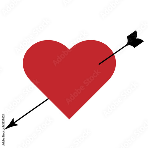 
An image of a heart pierced by Cupid's arrow. Valentine's Day