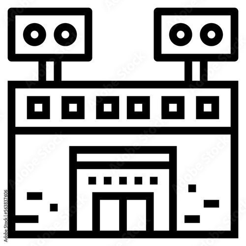 stadium line icon style